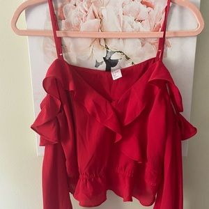 Red H&M blouse